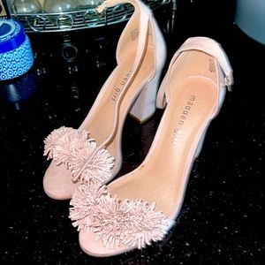 Pink - light suede , fringe design sandals